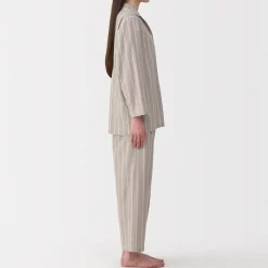Pyjamas Et Vêtements D'Intérieur^Muji Ensemble pyjama à manches longues en gaze double pour femme