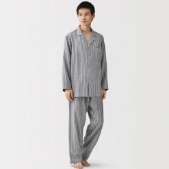 Pyjamas Et Vêtements D'Intérieur^Muji Ensemble pyjama à manches longues en gaze double pour homme