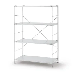 Étagères En Pin Et En Acier^Muji Etagère en acier inoxydable large ‐ 4 niveaux (Dont Eco‐part. 0,82 €)