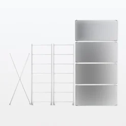 Étagères En Pin Et En Acier^Muji Etagère en acier inoxydable large ‐ 4 niveaux (Dont Eco‐part. 0,82 €)