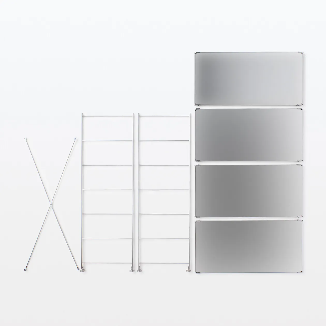 Étagères En Pin Et En Acier^Muji Etagère en acier inoxydable large ‐ 4 niveaux (Dont Eco‐part. 0,82 €)