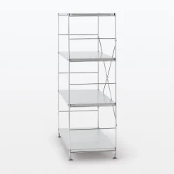 Étagères En Pin Et En Acier^Muji Etagère en acier inoxydable large ‐ 4 niveaux (Dont Eco‐part. 0,82 €)