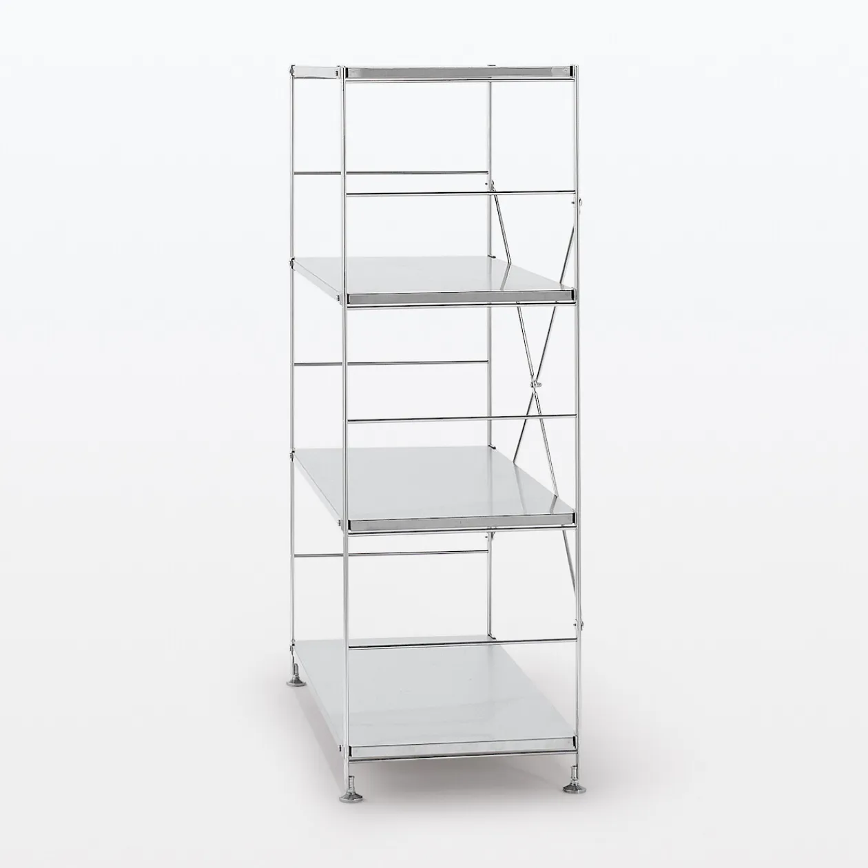 Étagères En Pin Et En Acier^Muji Etagère en acier inoxydable large ‐ 4 niveaux (Dont Eco‐part. 0,82 €)