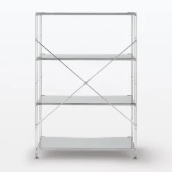 Étagères En Pin Et En Acier^Muji Etagère en acier inoxydable large ‐ 4 niveaux (Dont Eco‐part. 0,82 €)