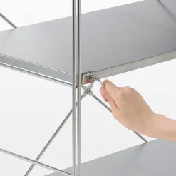 Étagères En Pin Et En Acier^Muji Etagère en acier inoxydable large ‐ 4 niveaux (Dont Eco‐part. 0,82 €)