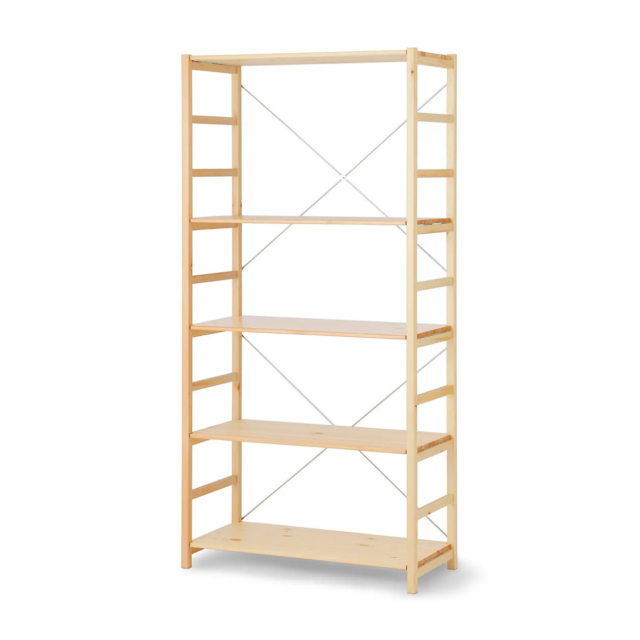 Étagères En Pin Et En Acier^Muji Etagère en pin large ‐ 5 niveaux