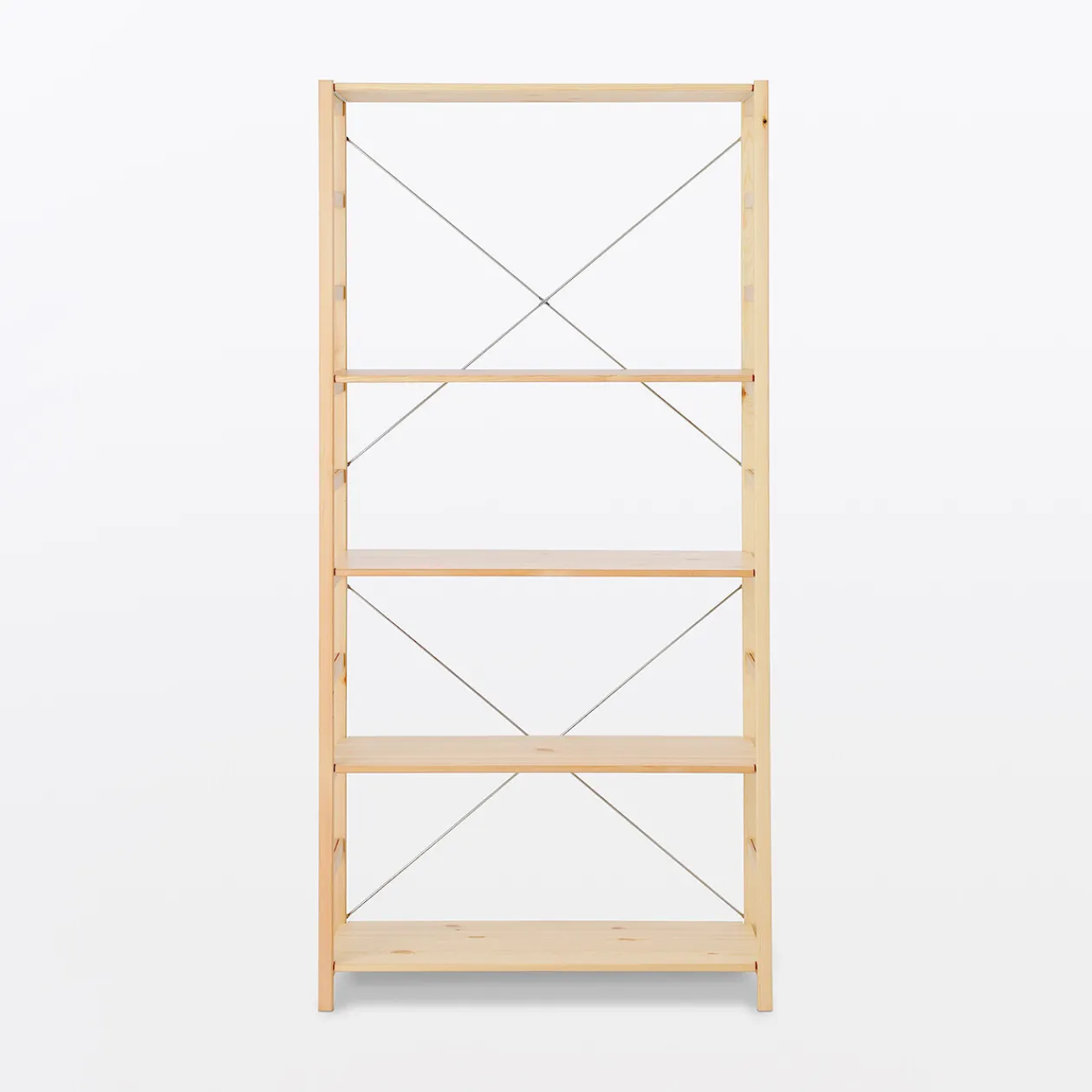 Étagères En Pin Et En Acier^Muji Etagère en pin large ‐ 5 niveaux