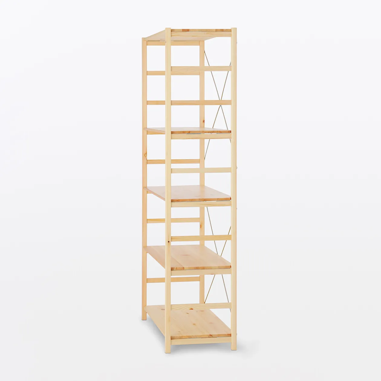 Étagères En Pin Et En Acier^Muji Etagère en pin large ‐ 5 niveaux