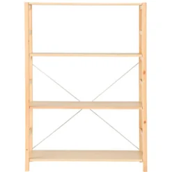 Étagères En Pin Et En Acier^Muji Etagère en pin large ‐ 4 niveaux