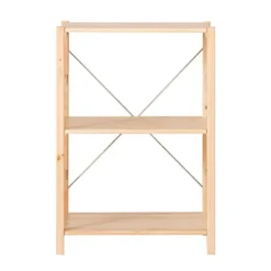 Étagères En Pin Et En Acier^Muji Etagère en pin étroite ‐ 3 niveaux