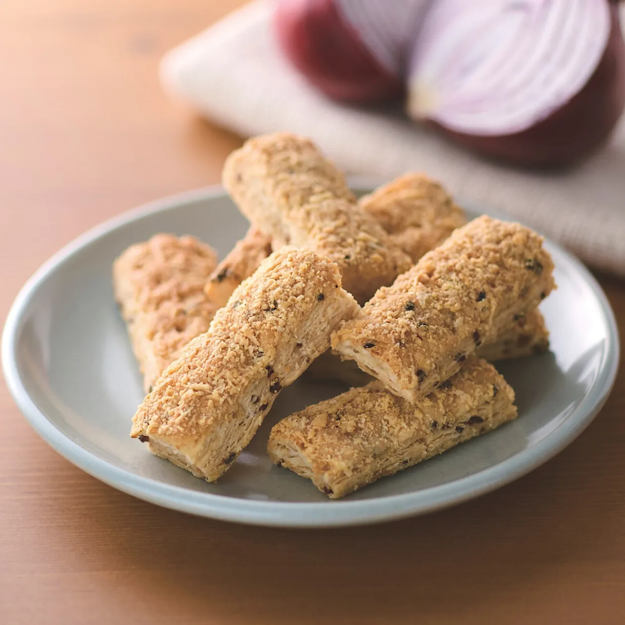 Chips, Snacks Et Fruits À Coque^Muji Feuilletés au fromage Gouda à l'ail et à l'oignon