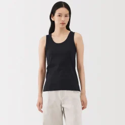 Hauts Et T‐Shirts^Muji Gilet en lin et coton pour femme Noir