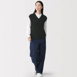 Pulls Et Cardigans^Muji Gilet en tricot torsadé de mélange de coton pour femme