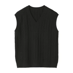 Pulls Et Cardigans^Muji Gilet en tricot torsadé de mélange de coton pour femme