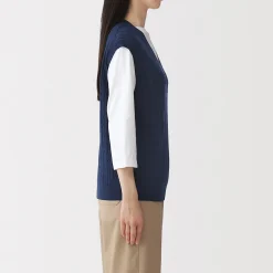 Pulls Et Cardigans^Muji Gilet en tricot torsadé de mélange de coton pour femme
