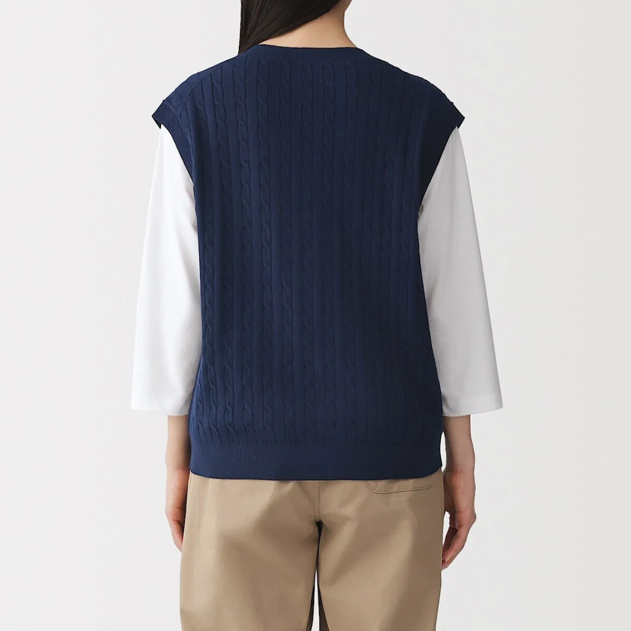 Pulls Et Cardigans^Muji Gilet en tricot torsadé de mélange de coton pour femme