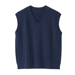 Pulls Et Cardigans^Muji Gilet en tricot torsadé de mélange de coton pour femme