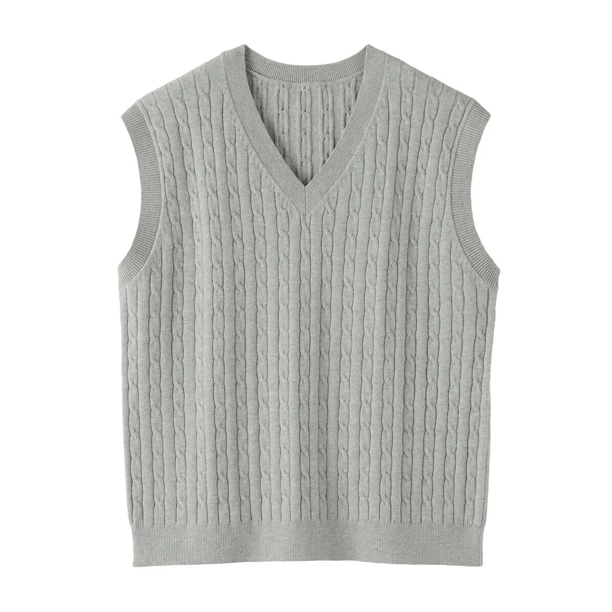 Pulls Et Cardigans^Muji Gilet en tricot torsadé de mélange de coton pour femme