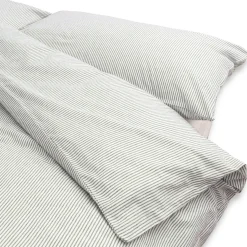 Draps De Lit^Muji Housse de couette en coton délavé ‐ 240 x 220 cm, Rayé