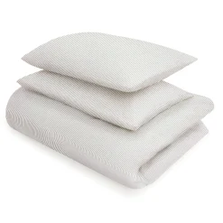 Draps De Lit^Muji Housse de couette en coton délavé ‐ 210 x 210 cm, Rayé