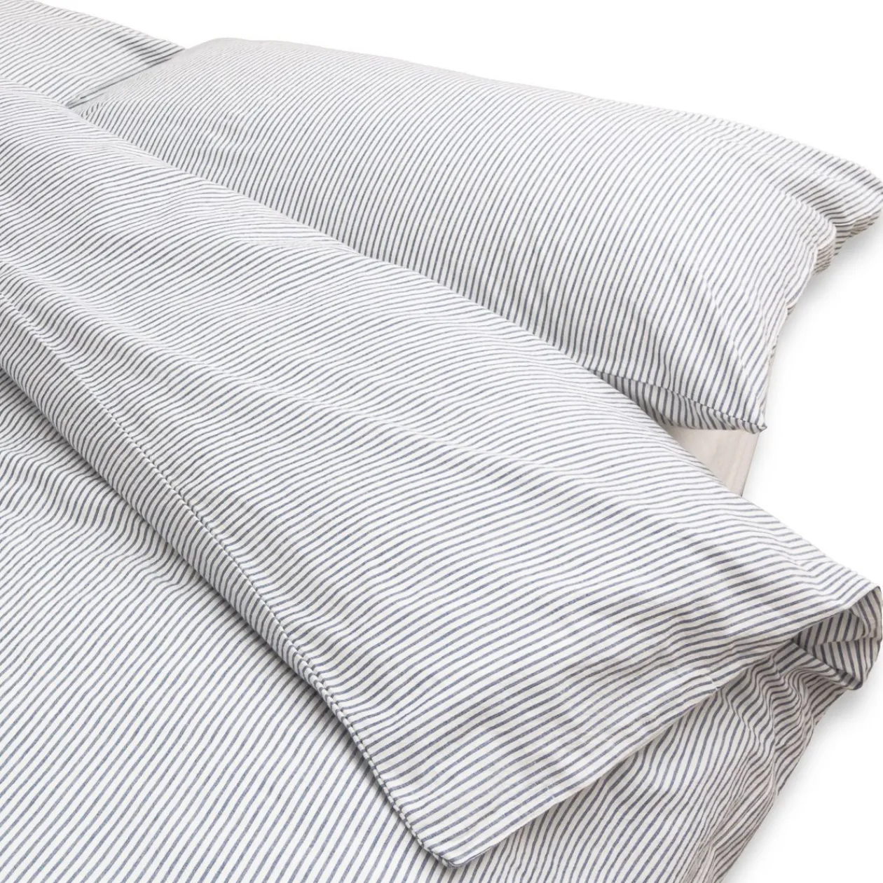 Draps De Lit^Muji Housse de couette en coton délavé ‐ 150 x 210 cm, Rayé