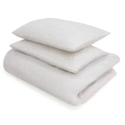 Draps De Lit^Muji Housse de couette en coton délavé ‐ 150 x 210 cm, Rayé