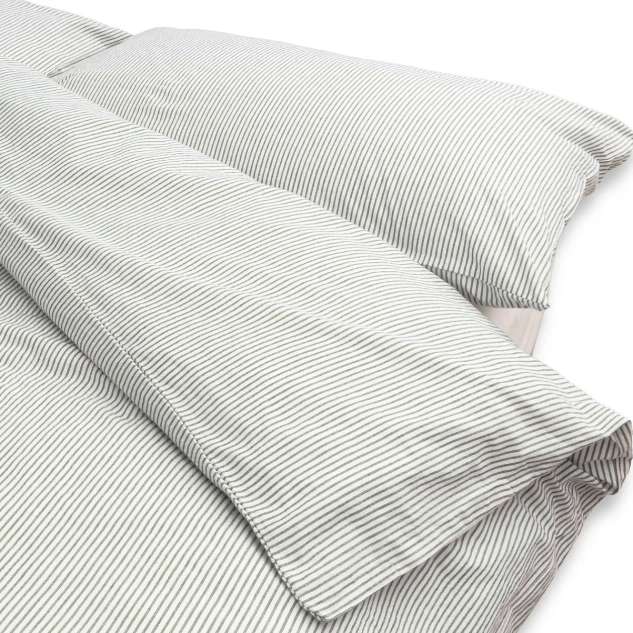 Draps De Lit^Muji Housse de couette en coton délavé ‐ 150 x 210 cm, Rayé