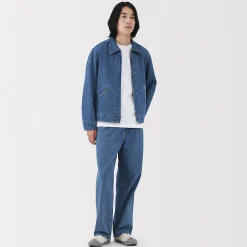 Pantalons Et Shorts^Muji Jean coupe droite en denim mélangé kapok pour homme