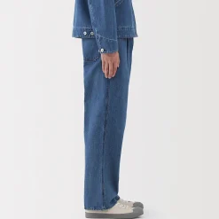 Pantalons Et Shorts^Muji Jean coupe droite en denim mélangé kapok pour homme