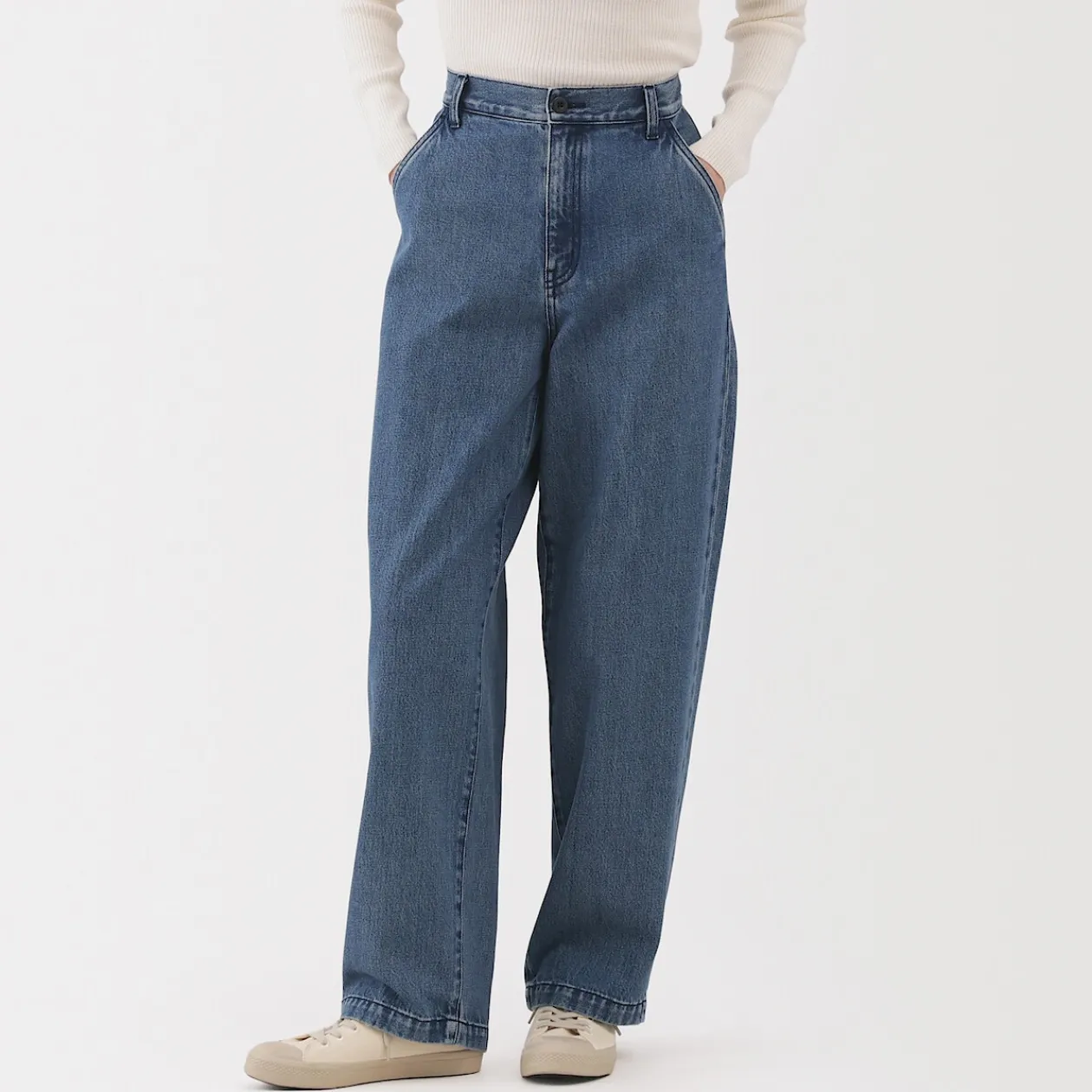 Pantalons, Jupes Et Shorts^Muji Jean denim coupe large en kapok mélangé pour femme