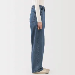 Pantalons, Jupes Et Shorts^Muji Jean denim coupe large en kapok mélangé pour femme