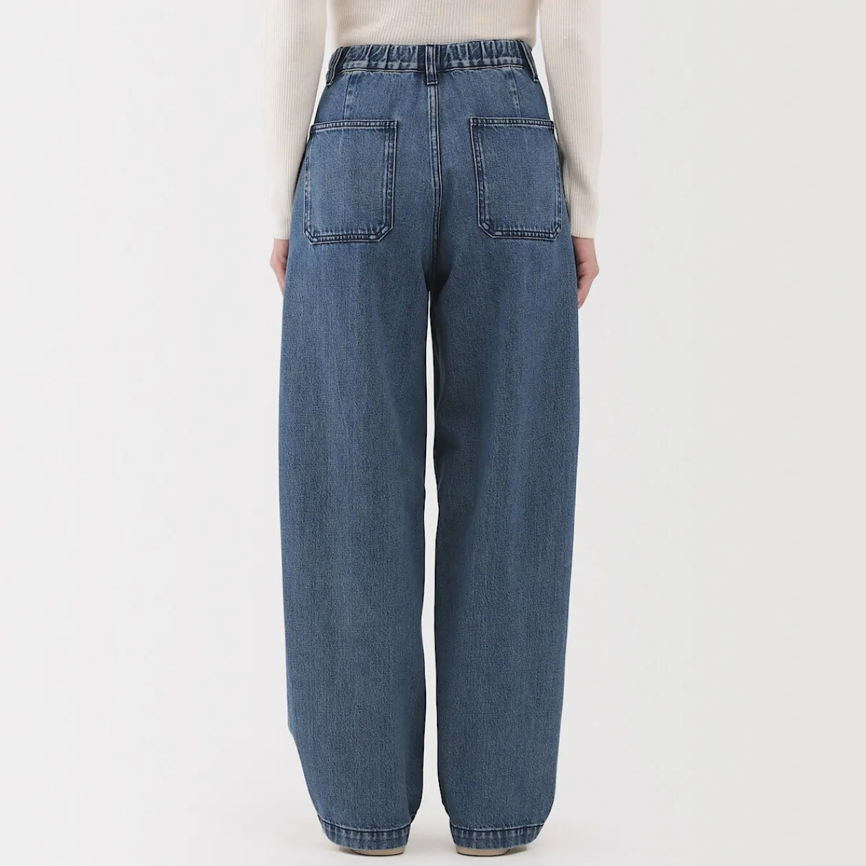 Pantalons, Jupes Et Shorts^Muji Jean denim coupe large en kapok mélangé pour femme