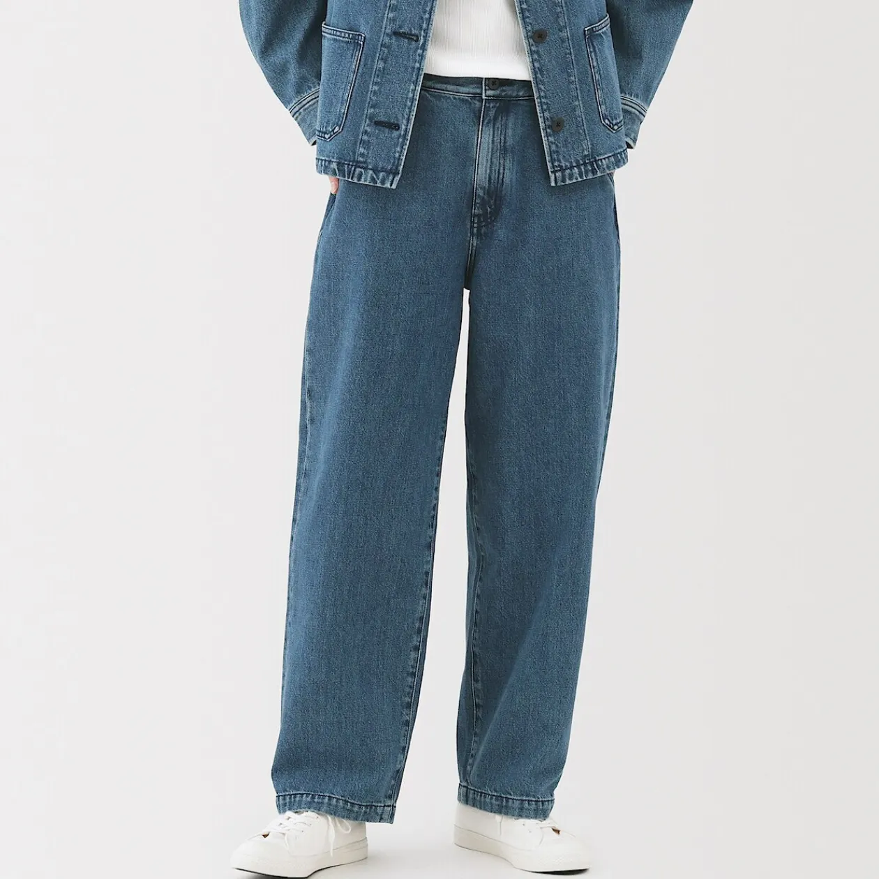 Pantalons, Jupes Et Shorts^Muji Jean denim coupe large en kapok mélangé pour femme