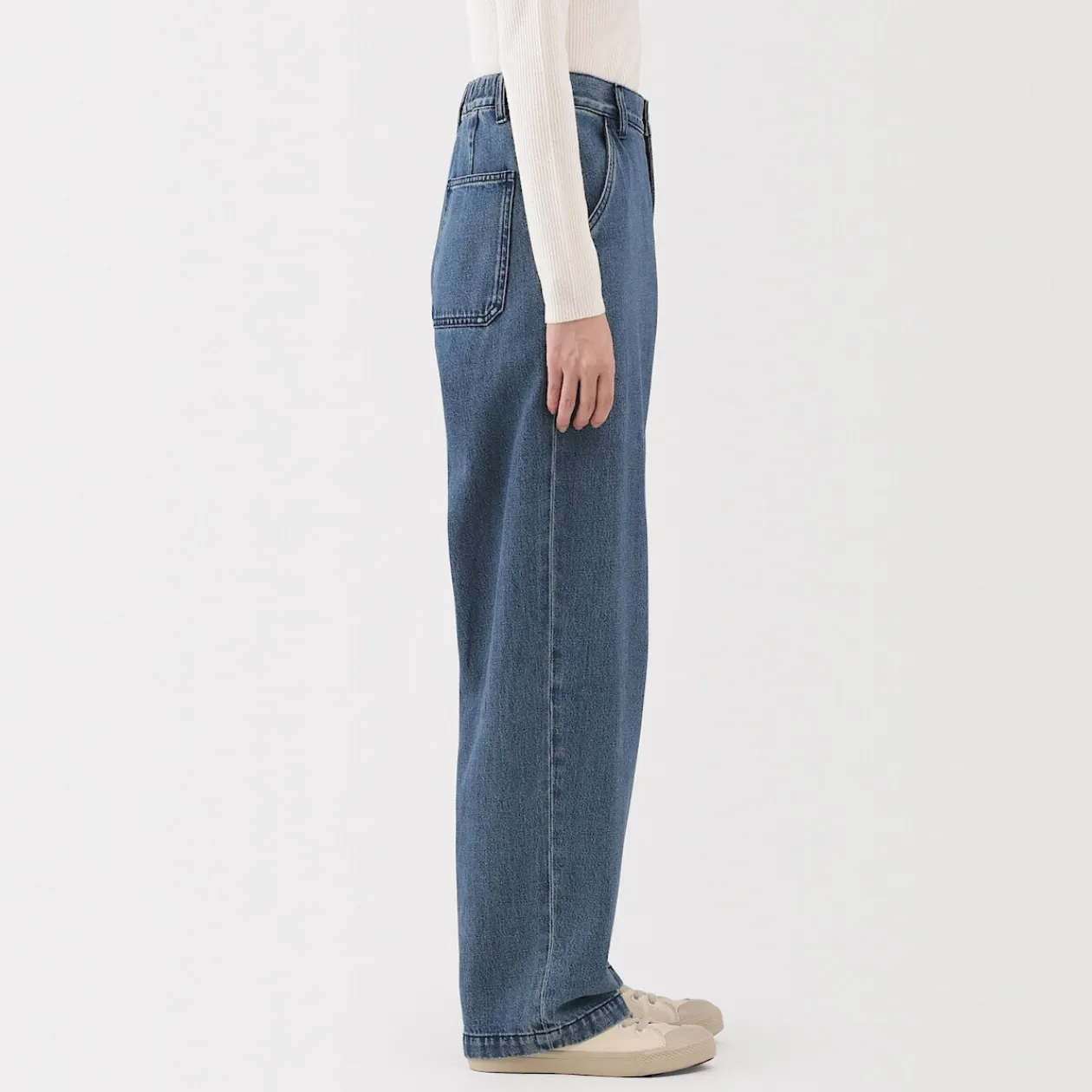 Pantalons, Jupes Et Shorts^Muji Jean denim coupe large en kapok mélangé pour femme
