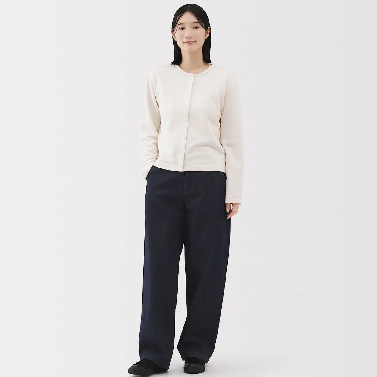 Pantalons, Jupes Et Shorts^Muji Jean denim coupe large en kapok mélangé pour femme