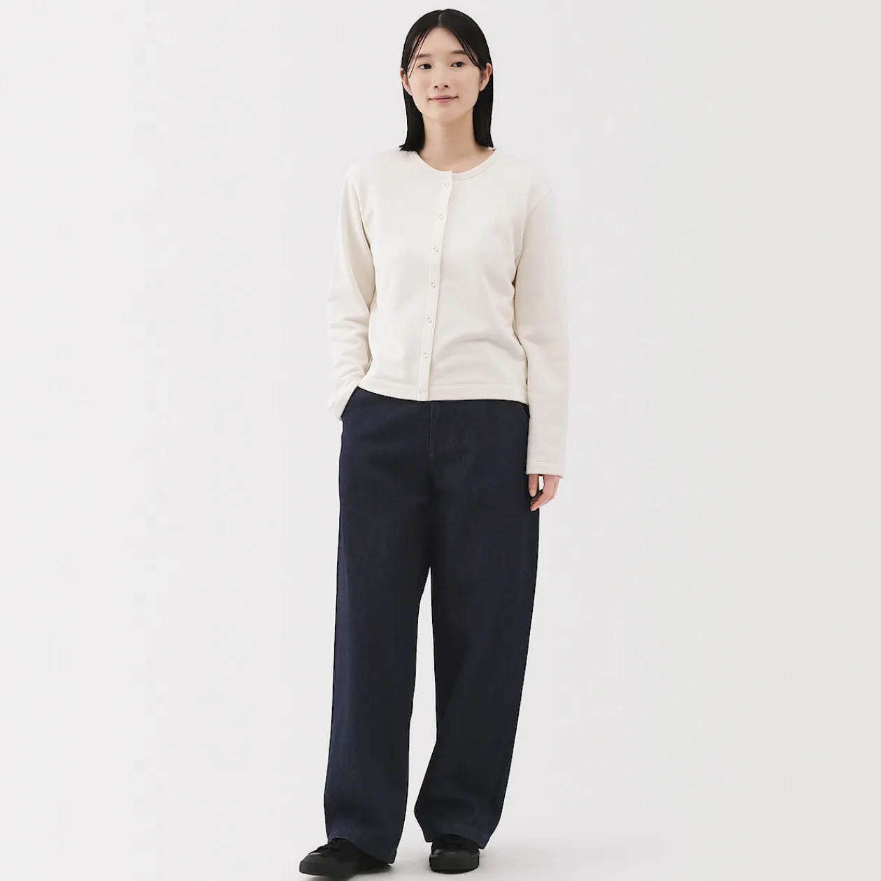 Pantalons, Jupes Et Shorts^Muji Jean denim coupe large en kapok mélangé pour femme
