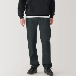 Pantalons Et Shorts^Muji Jeans à Jambe Droite en Mélange de Kapok pour Homme ‐ Noir