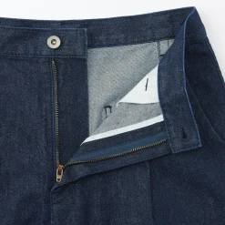 Pantalons, Jupes Et Shorts^Muji Jeans en washi et denim pour femme ‐ Bleu Marine Foncé