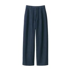 Pantalons, Jupes Et Shorts^Muji Jeans en washi et denim pour femme ‐ Bleu Marine Foncé
