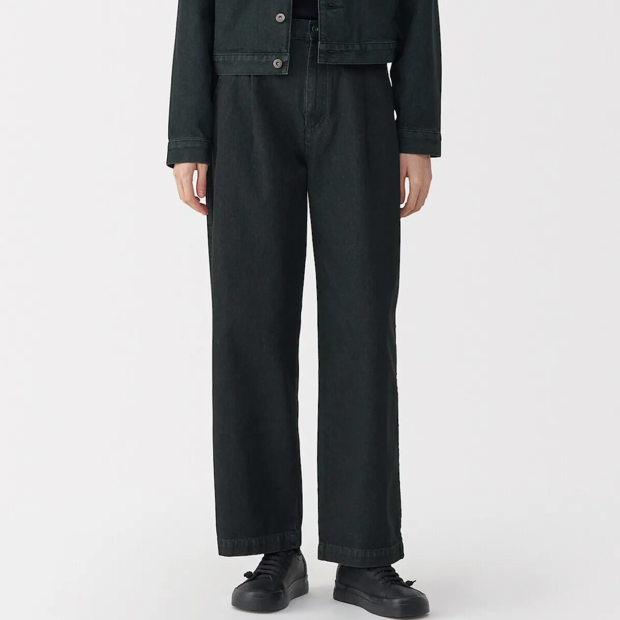 Pantalons, Jupes Et Shorts^Muji Jeans en washi et denim pour femme Gris Foncé