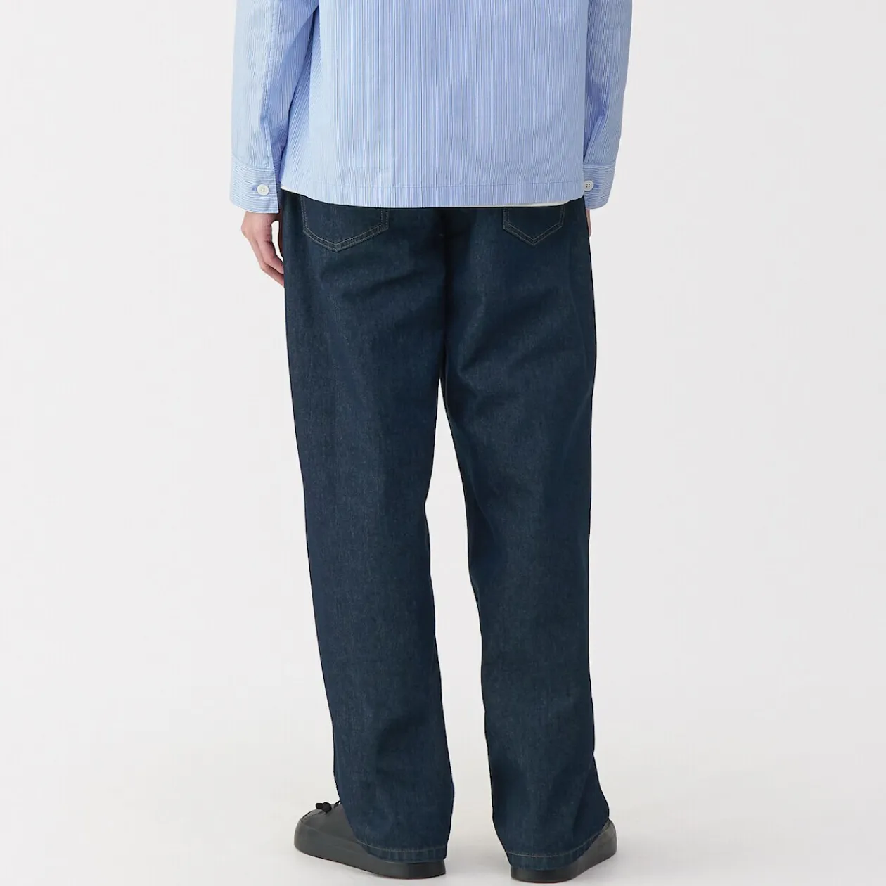 Pantalons Et Shorts^Muji Jeans large en washi et denim pour homme Bleu Marine Foncé