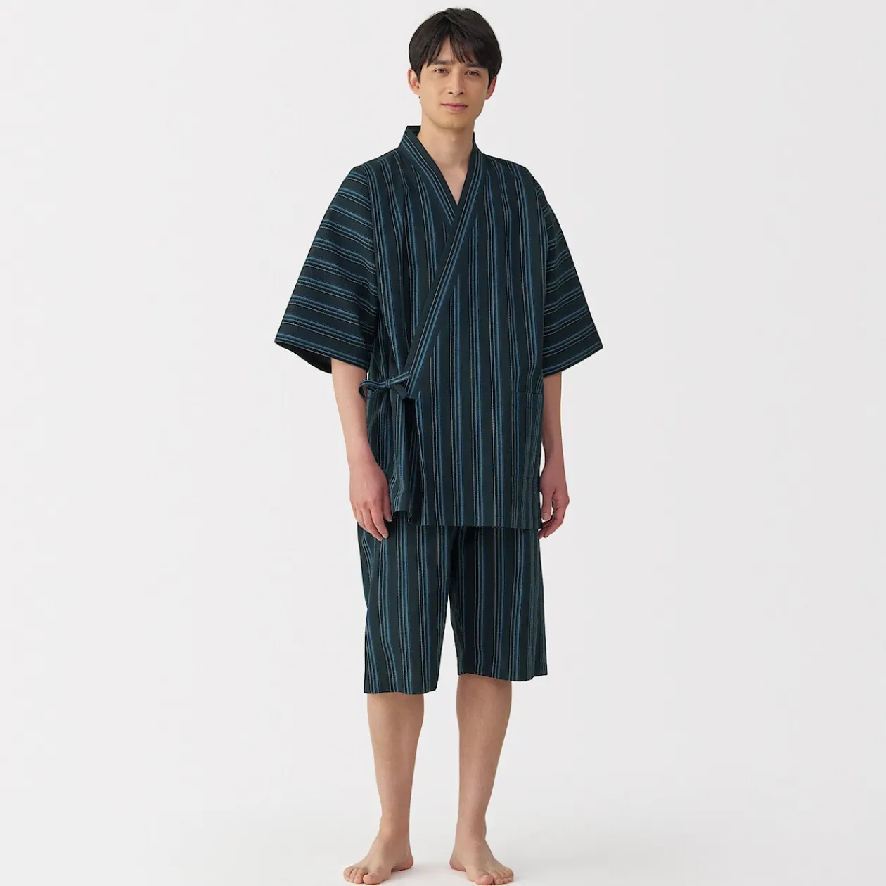 Pyjamas Et Vêtements D'Intérieur|Pyjamas Et Vêtements D'Intérieur^Muji Jinbei en coton Shijira unisexe