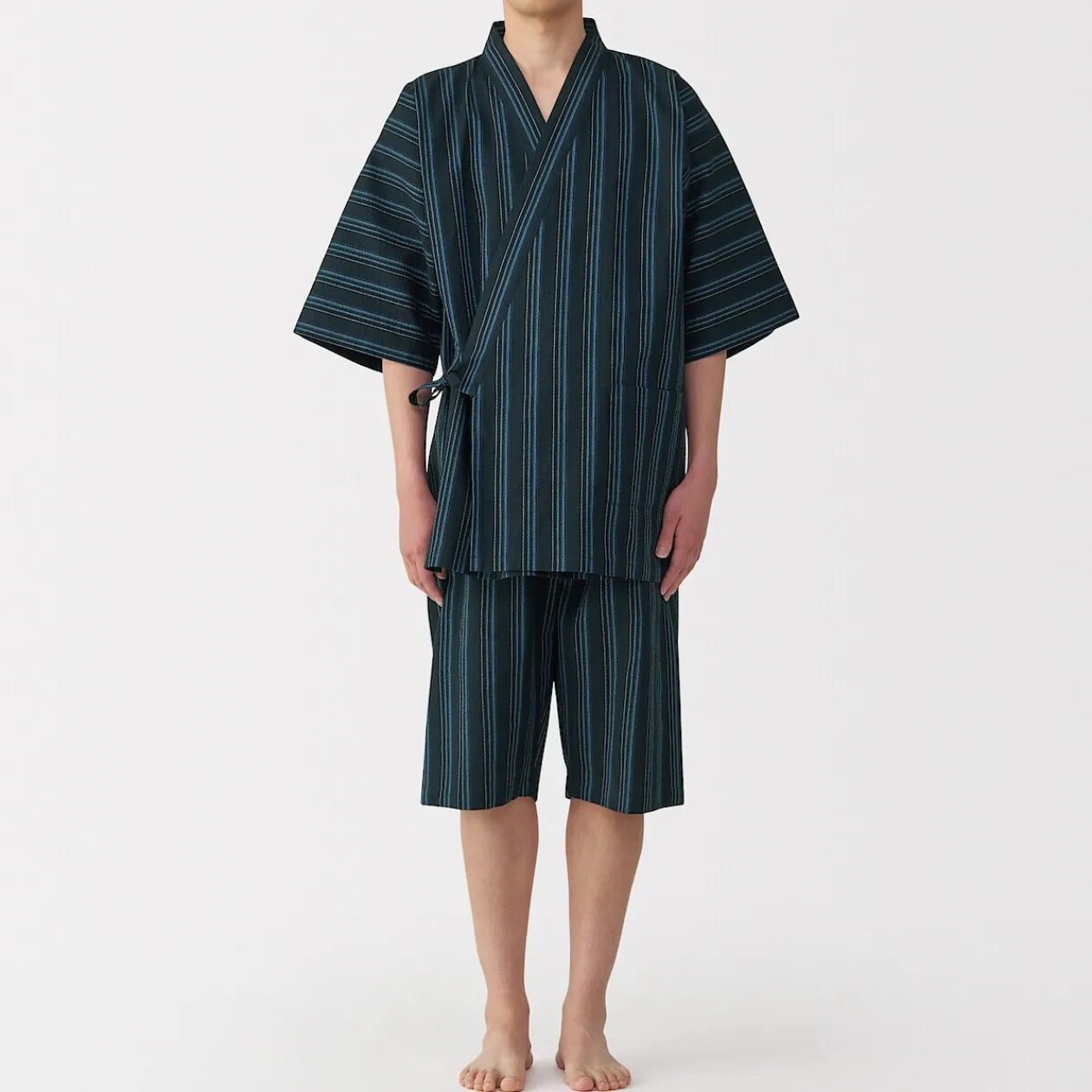 Pyjamas Et Vêtements D'Intérieur|Pyjamas Et Vêtements D'Intérieur^Muji Jinbei en coton Shijira unisexe