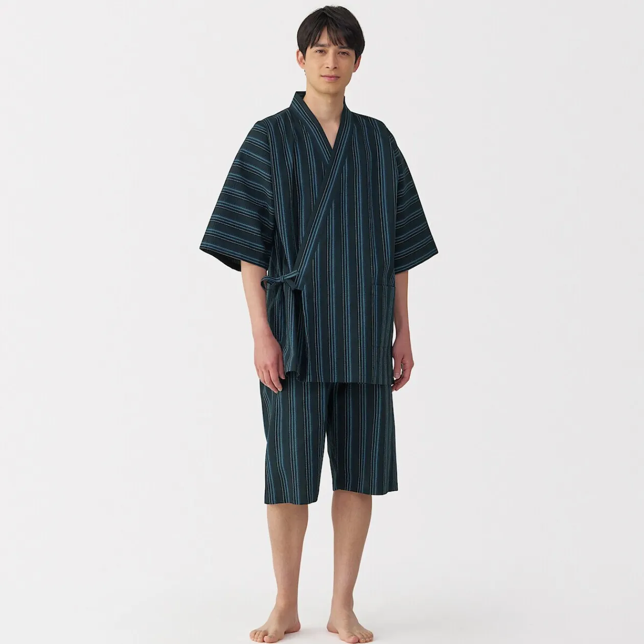 Pyjamas Et Vêtements D'Intérieur|Pyjamas Et Vêtements D'Intérieur^Muji Jinbei en coton Shijira unisexe