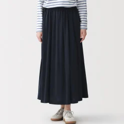 Pantalons, Jupes Et Shorts^Muji Jupe midaxi froncée en jersey de mélange de Lyocell pour femme