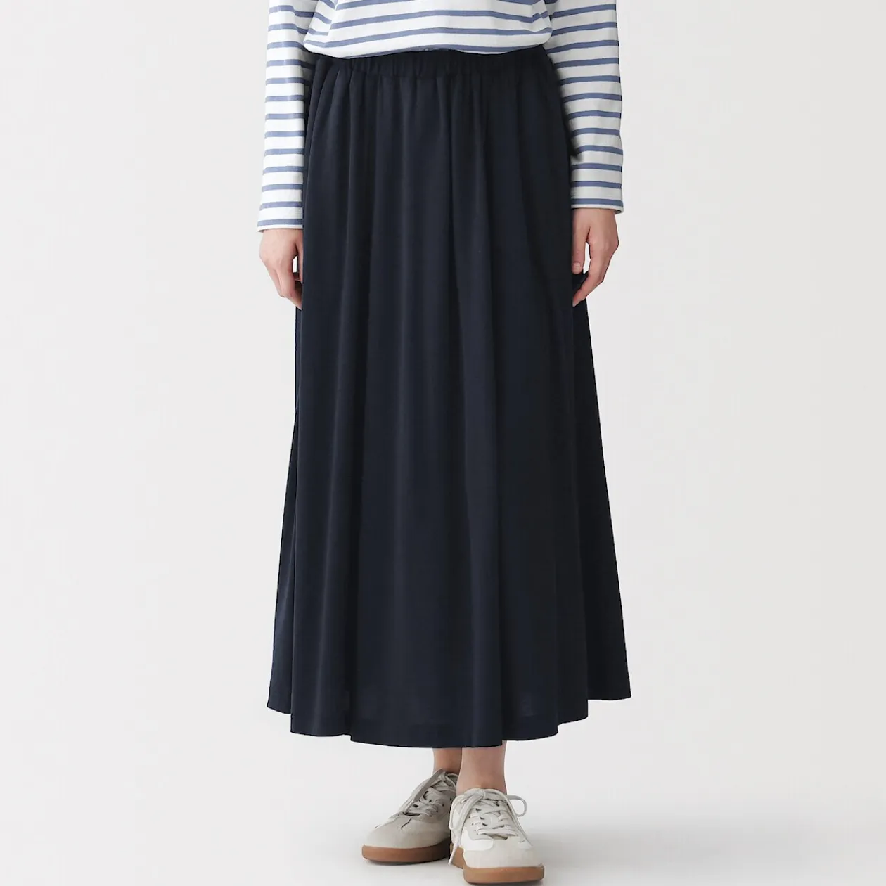 Pantalons, Jupes Et Shorts^Muji Jupe midaxi froncée en jersey de mélange de Lyocell pour femme