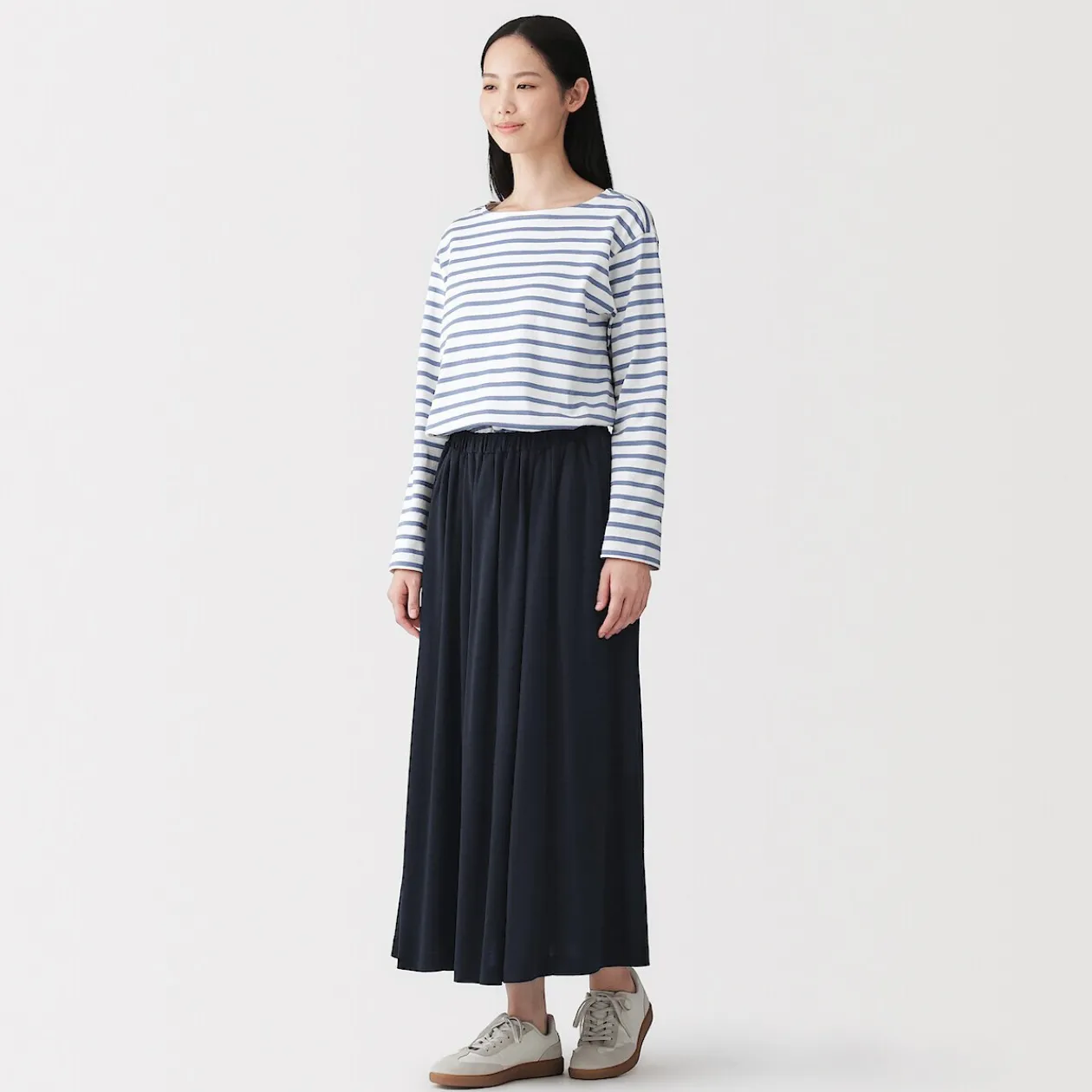 Pantalons, Jupes Et Shorts^Muji Jupe midaxi froncée en jersey de mélange de Lyocell pour femme