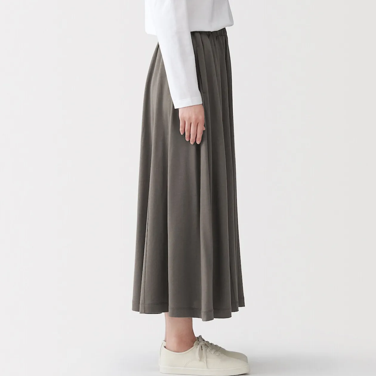 Pantalons, Jupes Et Shorts^Muji Jupe midaxi froncée en jersey de mélange de Lyocell pour femme