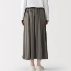 Pantalons, Jupes Et Shorts^Muji Jupe midaxi froncée en jersey de mélange de Lyocell pour femme
