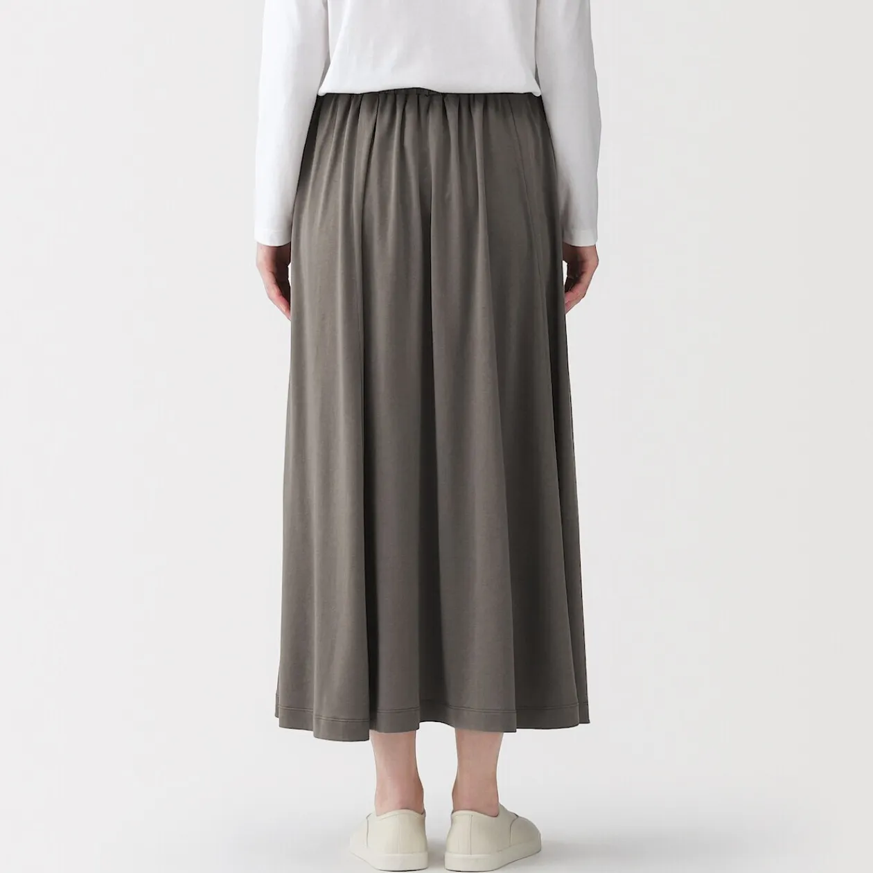 Pantalons, Jupes Et Shorts^Muji Jupe midaxi froncée en jersey de mélange de Lyocell pour femme